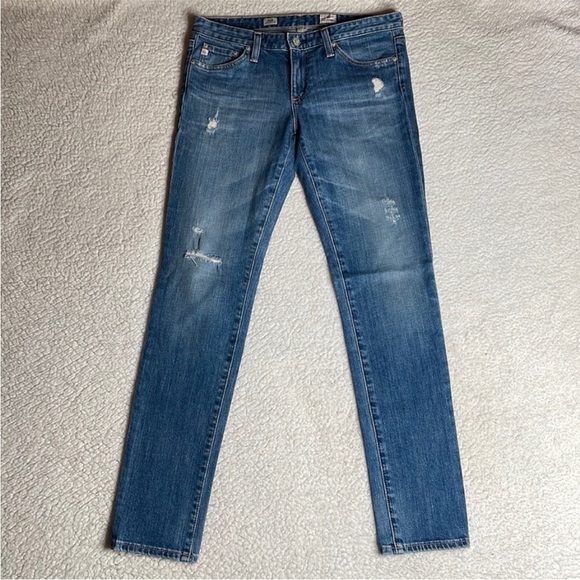 AG Jeans Stilt Cigarette Skinny Denim Jeans distressed Size 28 R - Picture 11 of 13